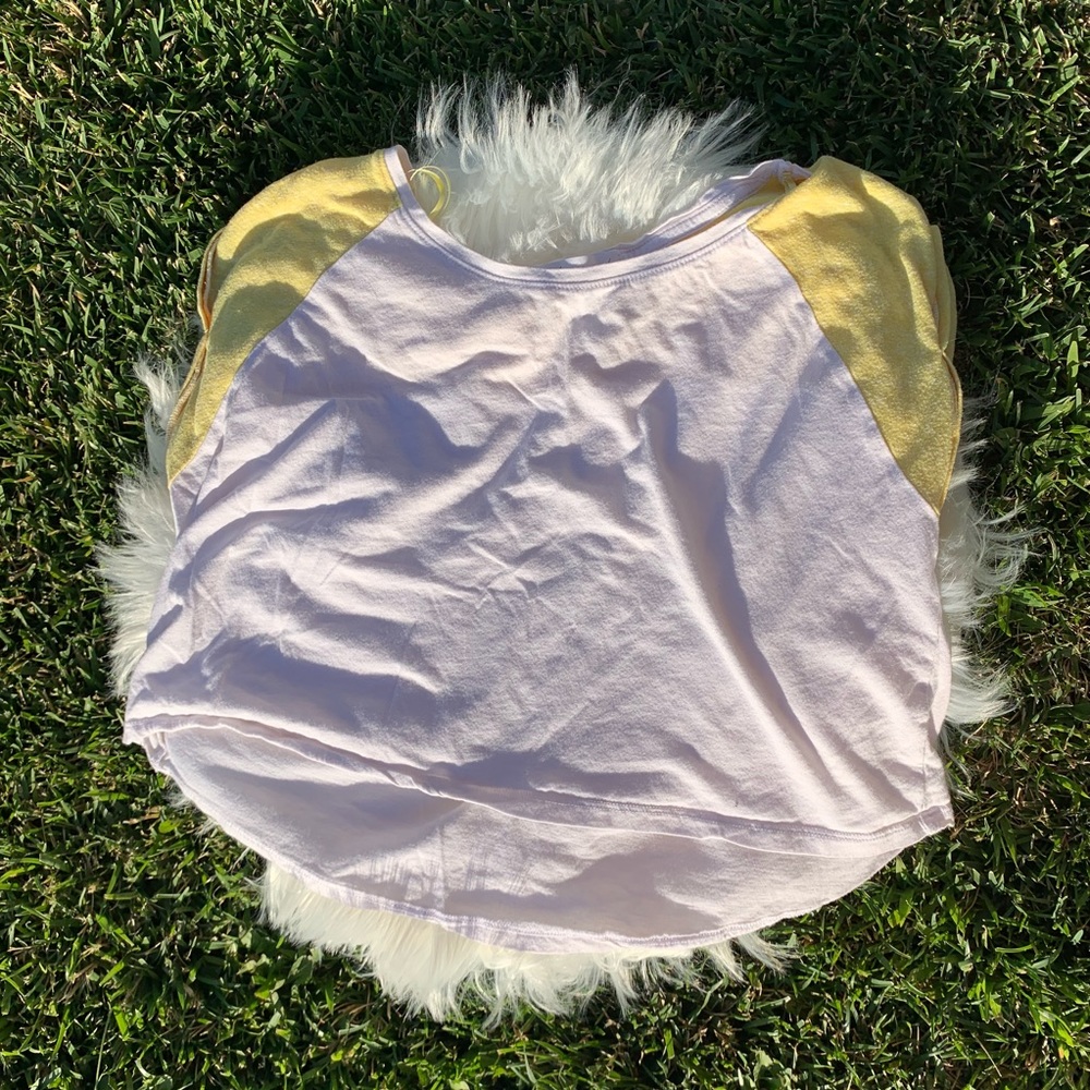 Yellow Colorblock crop top